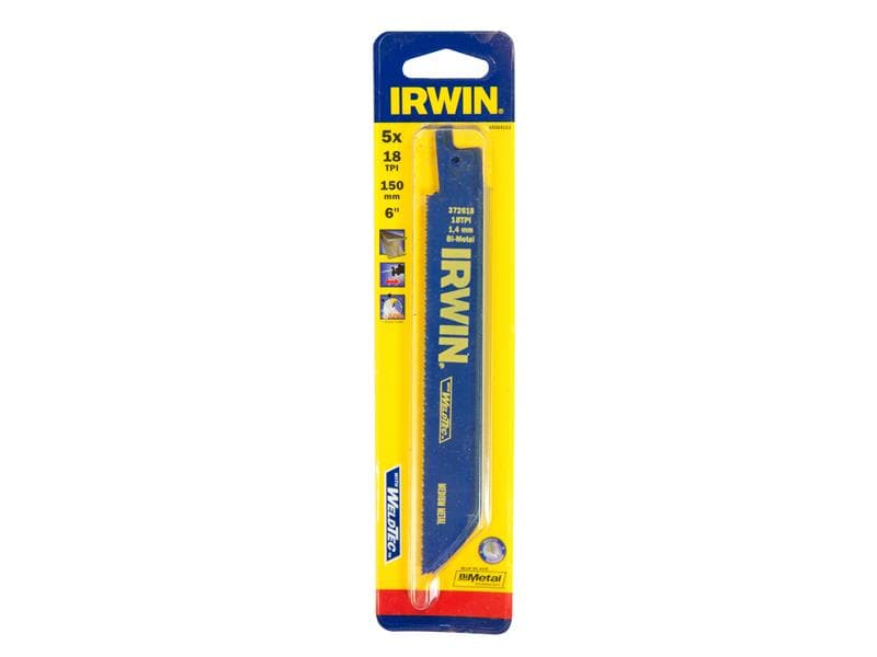 Irwin® 10504153 618R Sabre Saw Blade Metal Cutting 150Mm 18 Tpi Pack Of 5