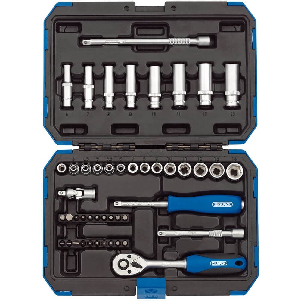 Draper 16355 Metric Socket Set 1/4in Sq. Dr. (47 Piece) per set