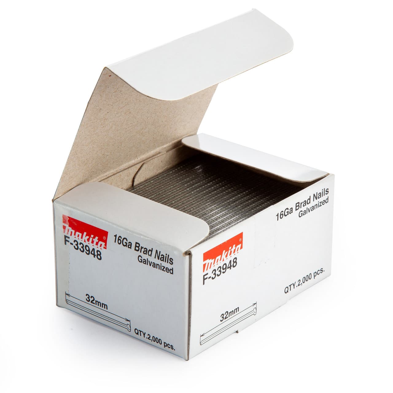 Makita F-33948 Brad Nails Galvanised 16Ga 32Mm (Pack Of 2000)