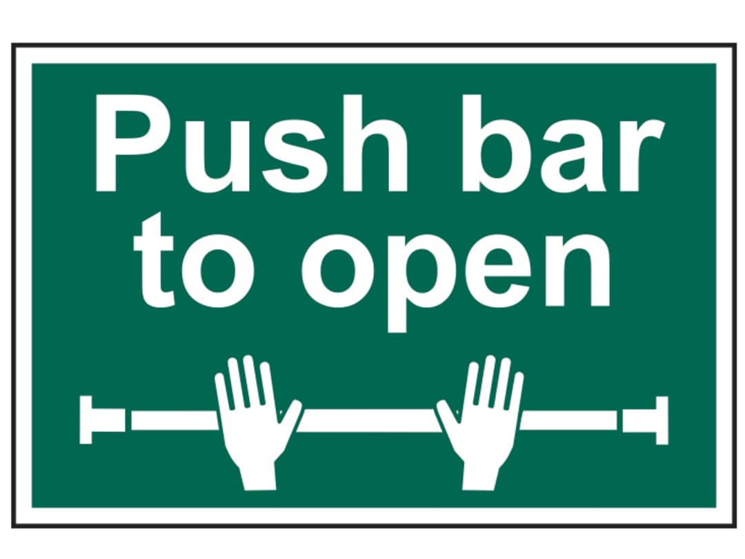 Scan Push Bar To Open - PVC Sign 300 x 200mm 1523