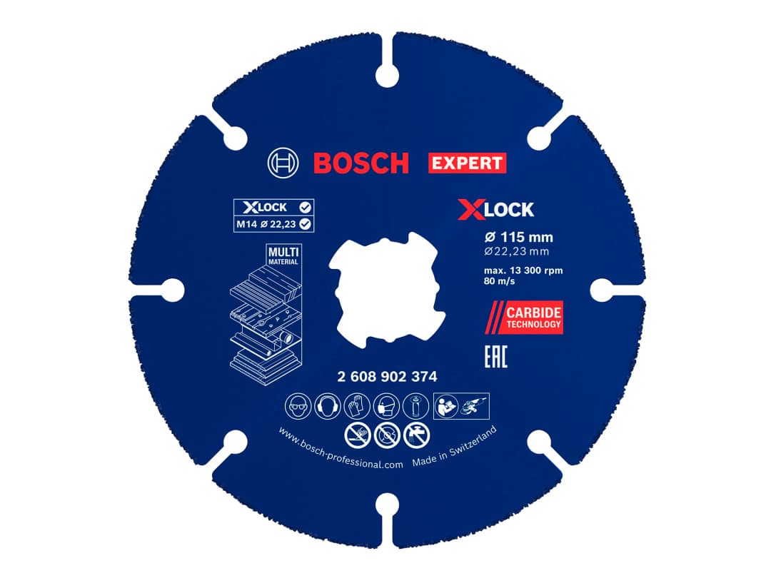 Bosch Powertool Accessories EXPERT Multi Material Carbide X-LOCK Cutting Disc 115mm 2.608.902.374