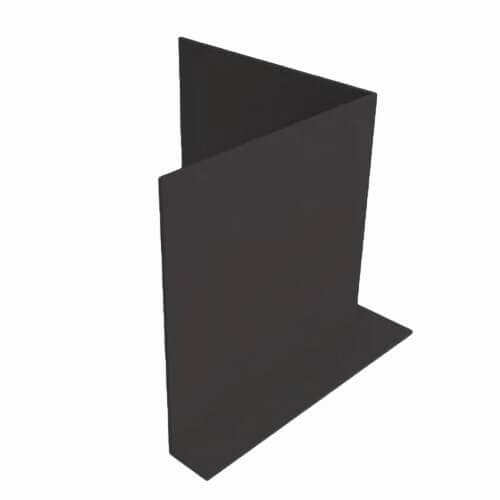 Aluminium Fascia L Profile Internal 90 Degree Corner - 210mm x 2mm Black (9005 Matt)