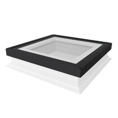 Type G Non Opening Flat Roof Window - 1400mm x 1400mm Double Glazed Black