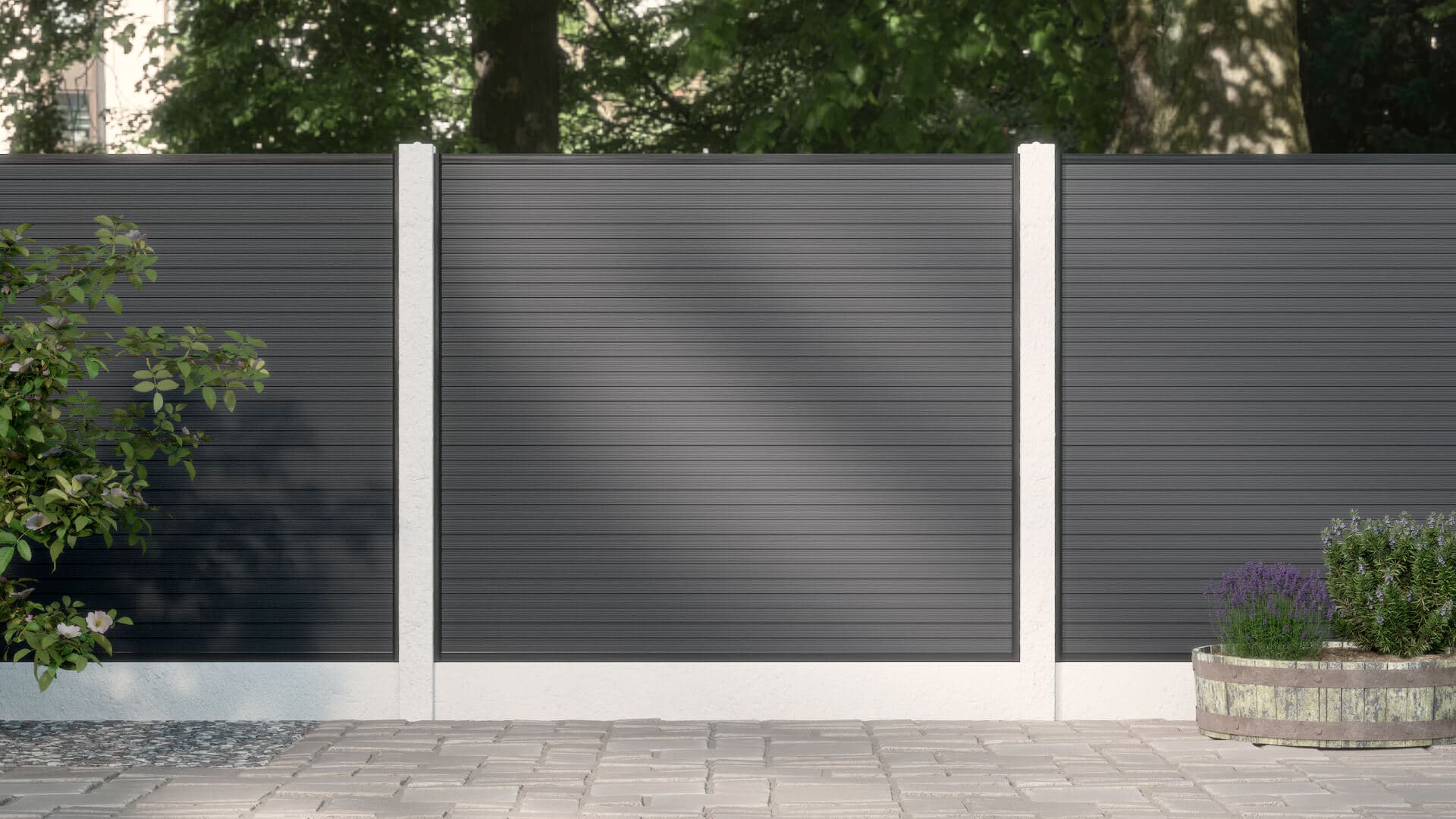 1.5m Black Composite Fencing