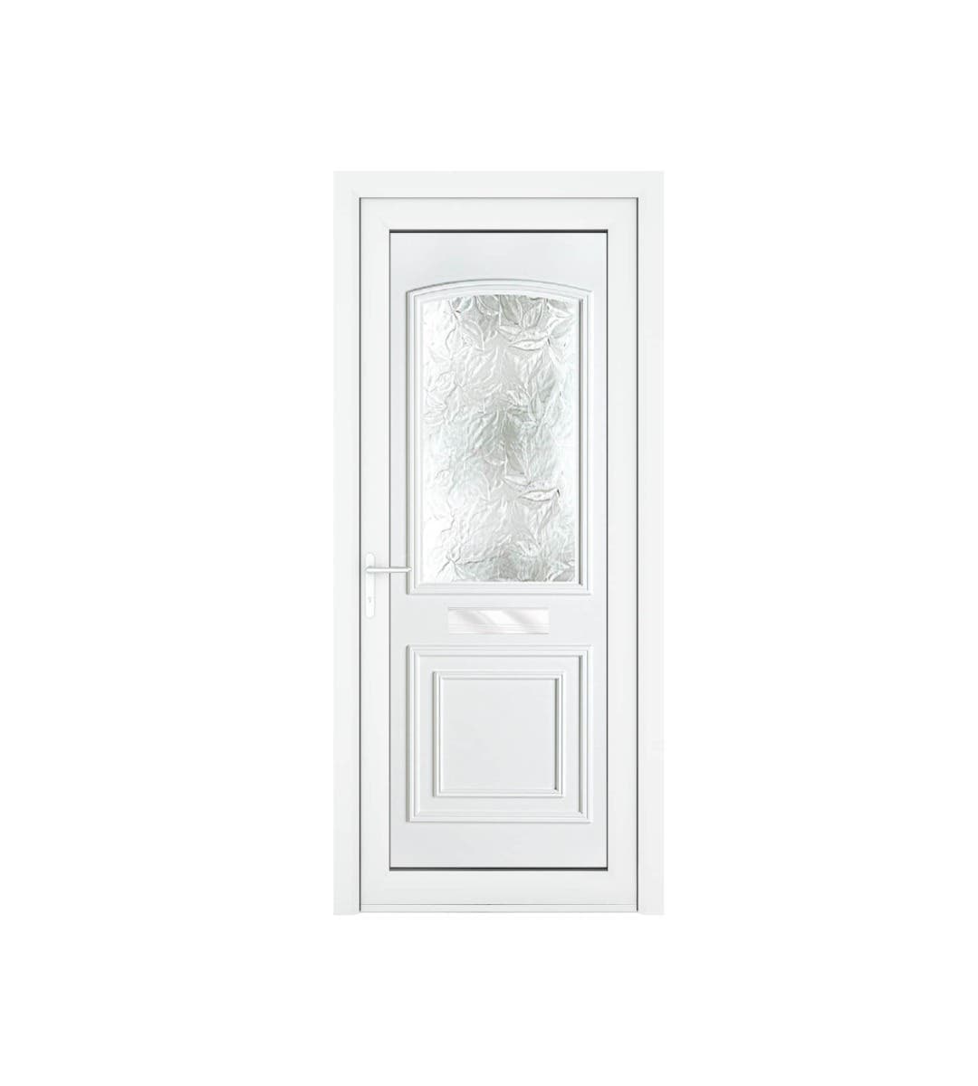 uPVC Balmoral White Single Front Door - Right Hand Open - Obscure Glass - Double Glazed - 920 x 2090mm