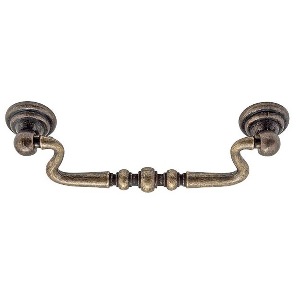 Antique Style Bow Cabinet Pull Handle - Antique Brass - 96mm - Elite Knobs & Handles