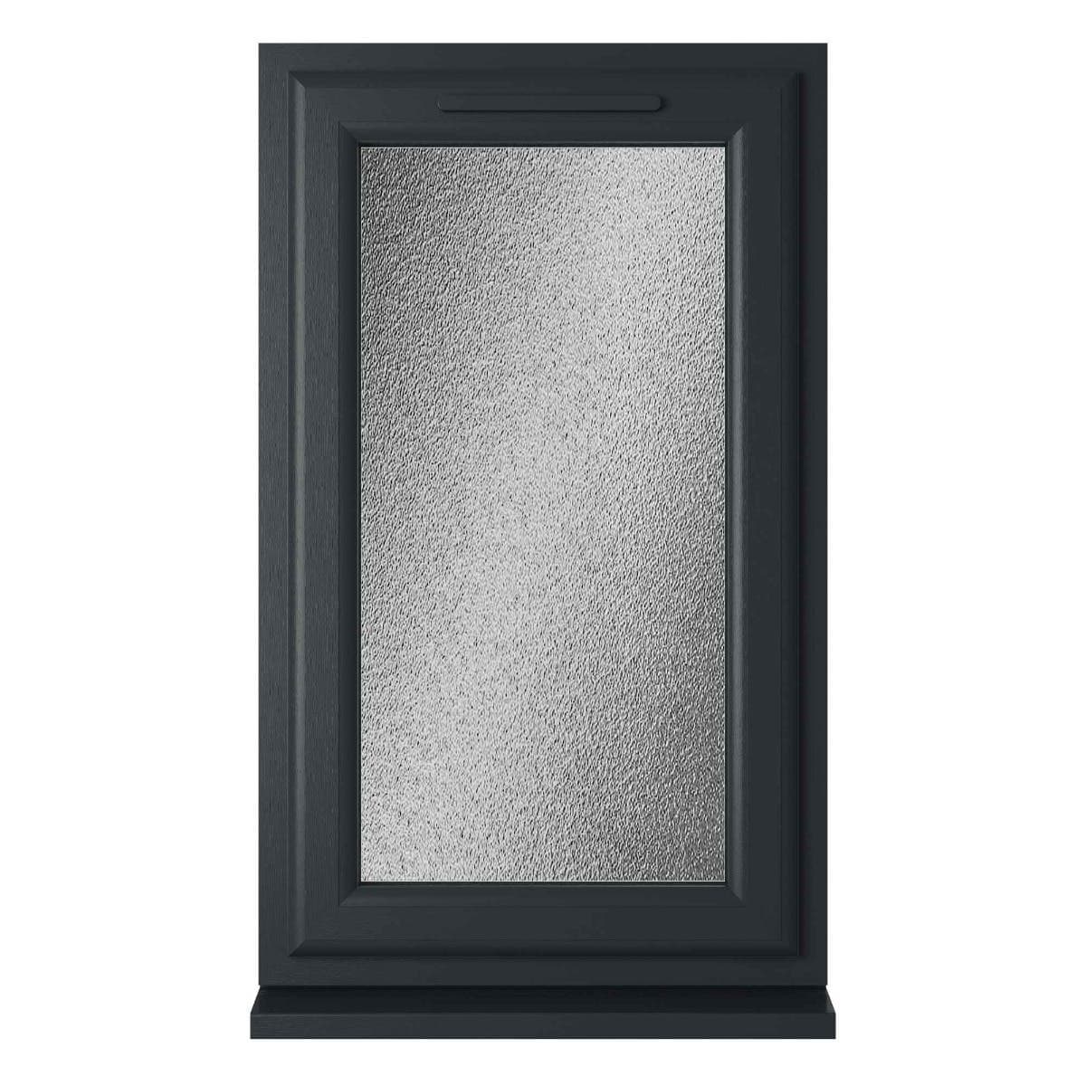 uPVC Grey/White Double Glazed Window - Left Handed - Side Hung - Obscure Glass - 610 x 1040mm