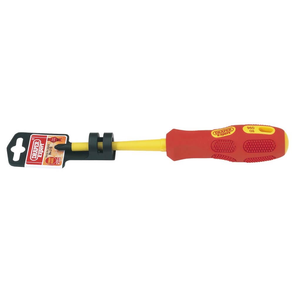 Draper Expert 69223 Vde Approved Fully Insulated Cross Slot Screwdriver No.2 X 100Mm (Display Packed) each