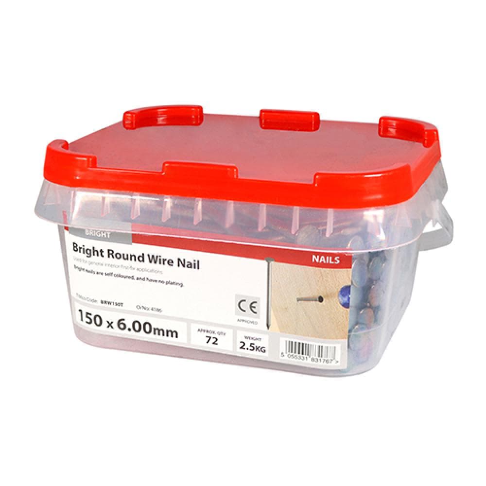 Timco BRW150T Round Wire Nails - Bright 150 X 6.00