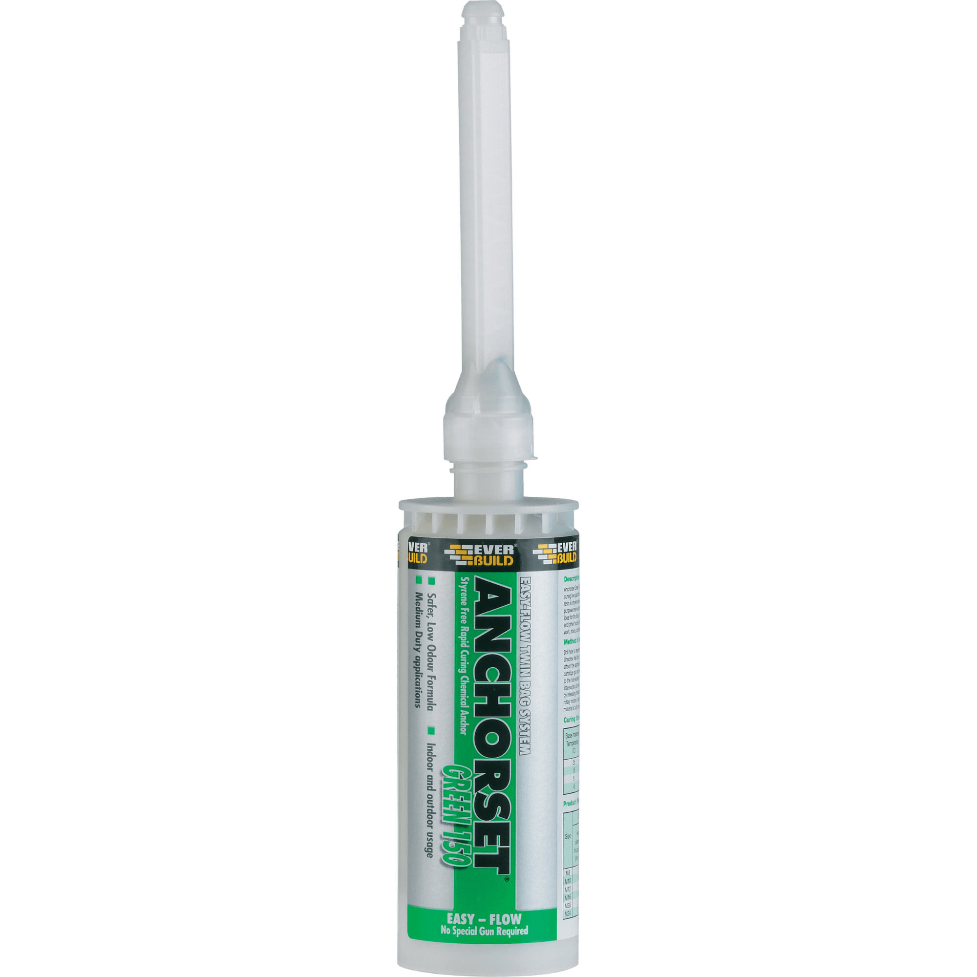 Everbuild Anchorset Green 150 Styrene Free Anchor Fixing Resin 150 ML