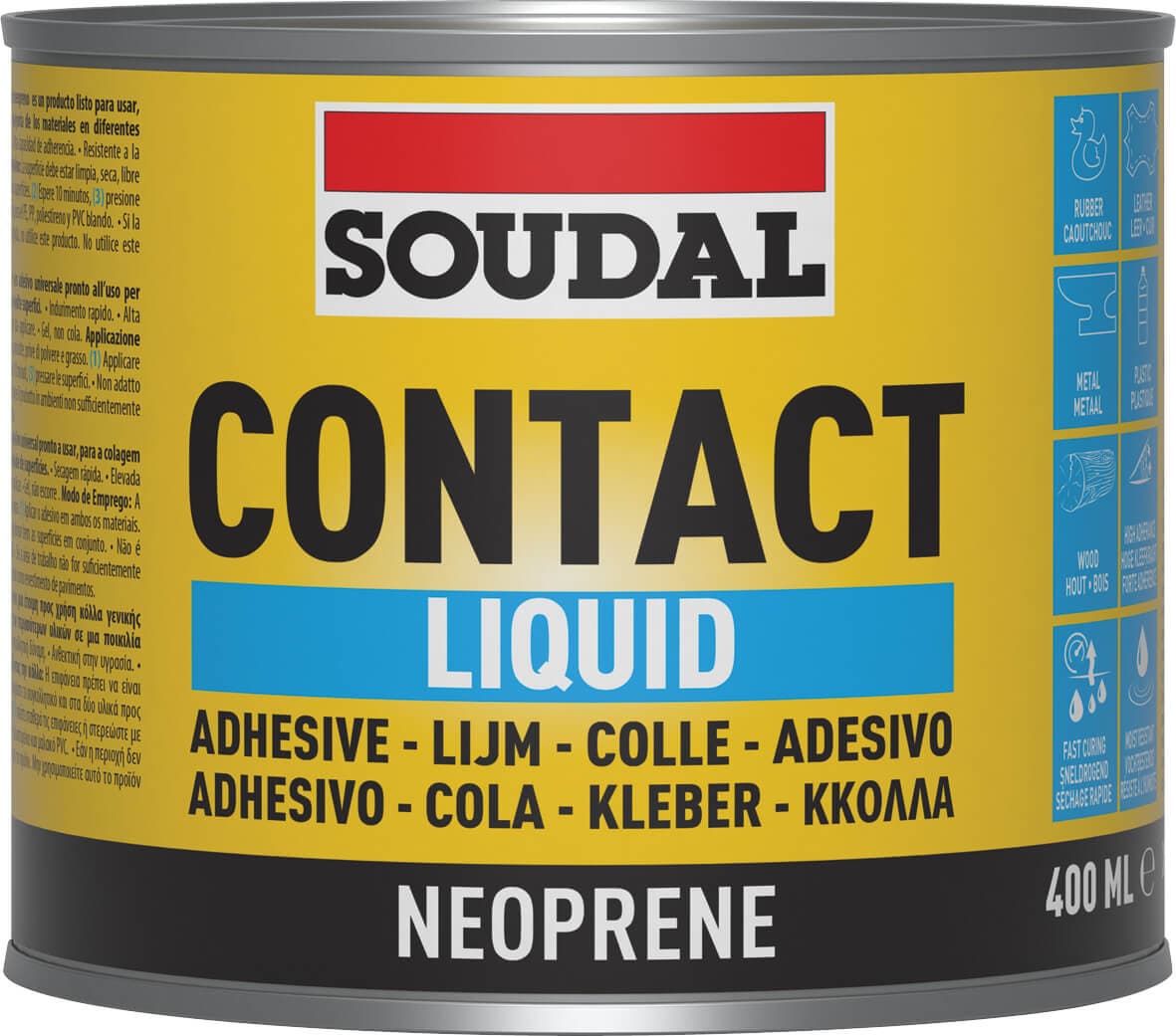 Soudal Contact Adhesive Liquid Yellow 400Ml 122295