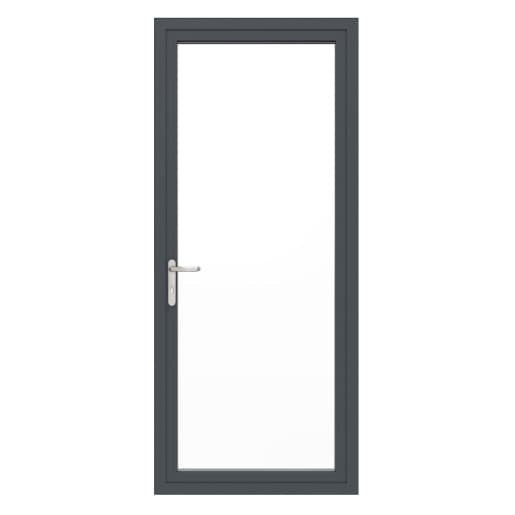 Aston Black Aluminium Single Door Frame Unglazed, Size: 60x2100x900mm