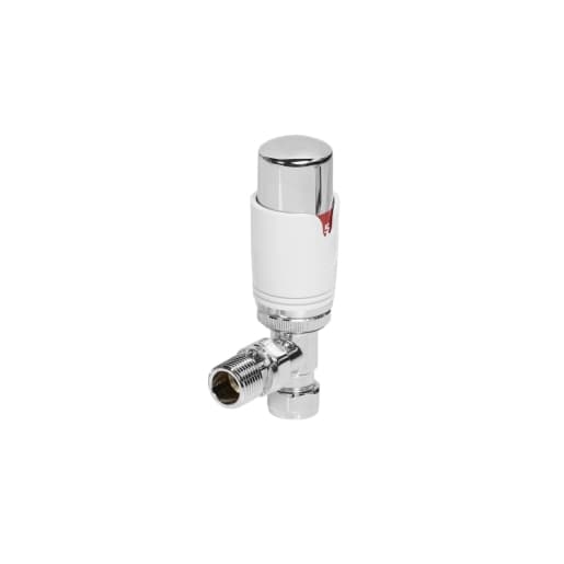 Towelrads Angled Thermostatic Radiator Valves White 125007