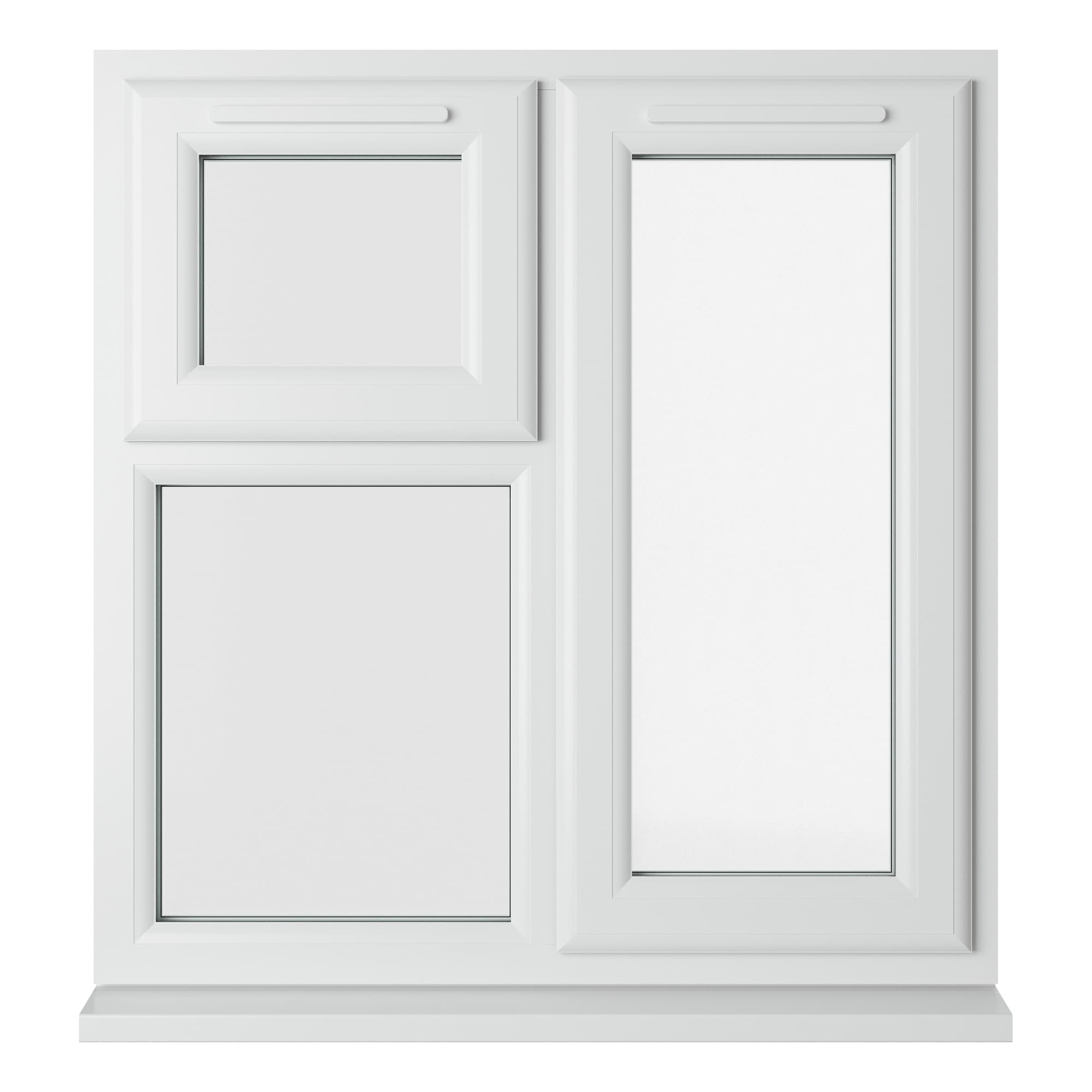 Crystal Triple Glazed uPVC Window White Right & Top Hung 905mm x 965mm Clear