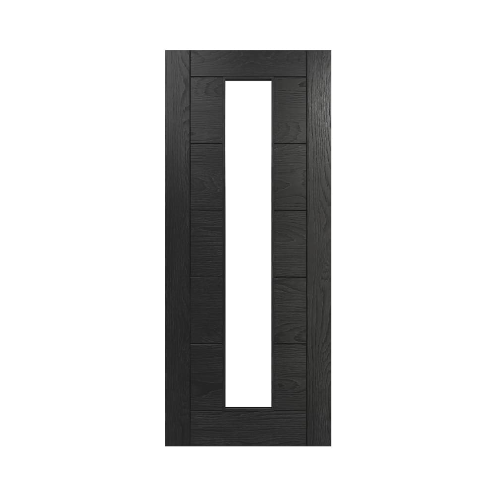 Deanta Seville Brushed Black Oak Glazed Door 1981 x 762 x 35mm