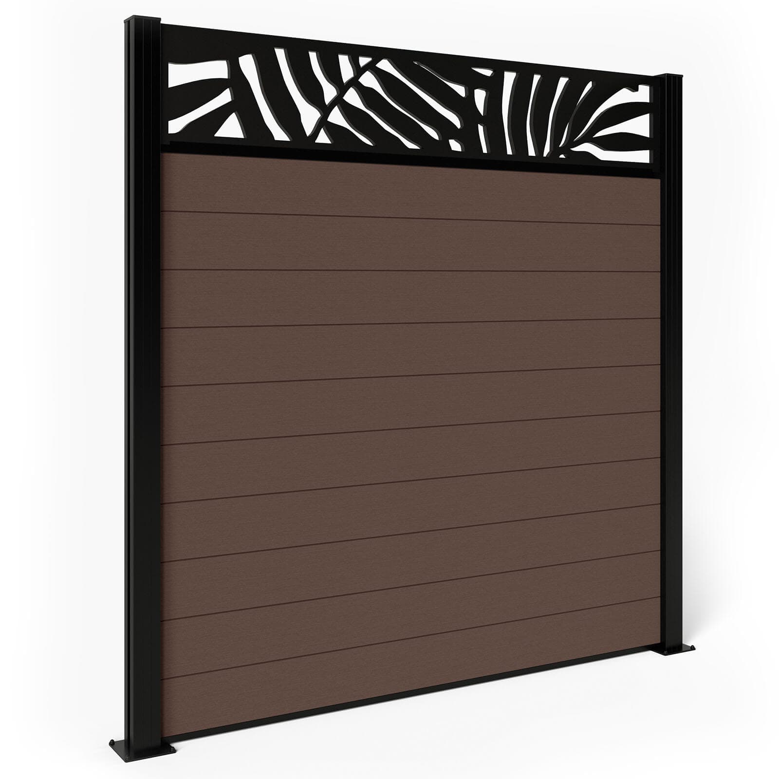 Composite Fence Panels - Mocha with Aluminium Posts 1.8m