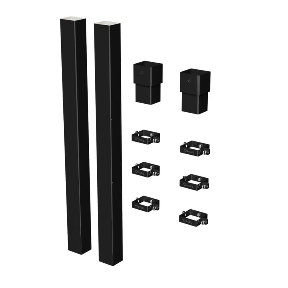 Galeco Square PVC Socket Downpipe Kit Black - 80mm Diameter