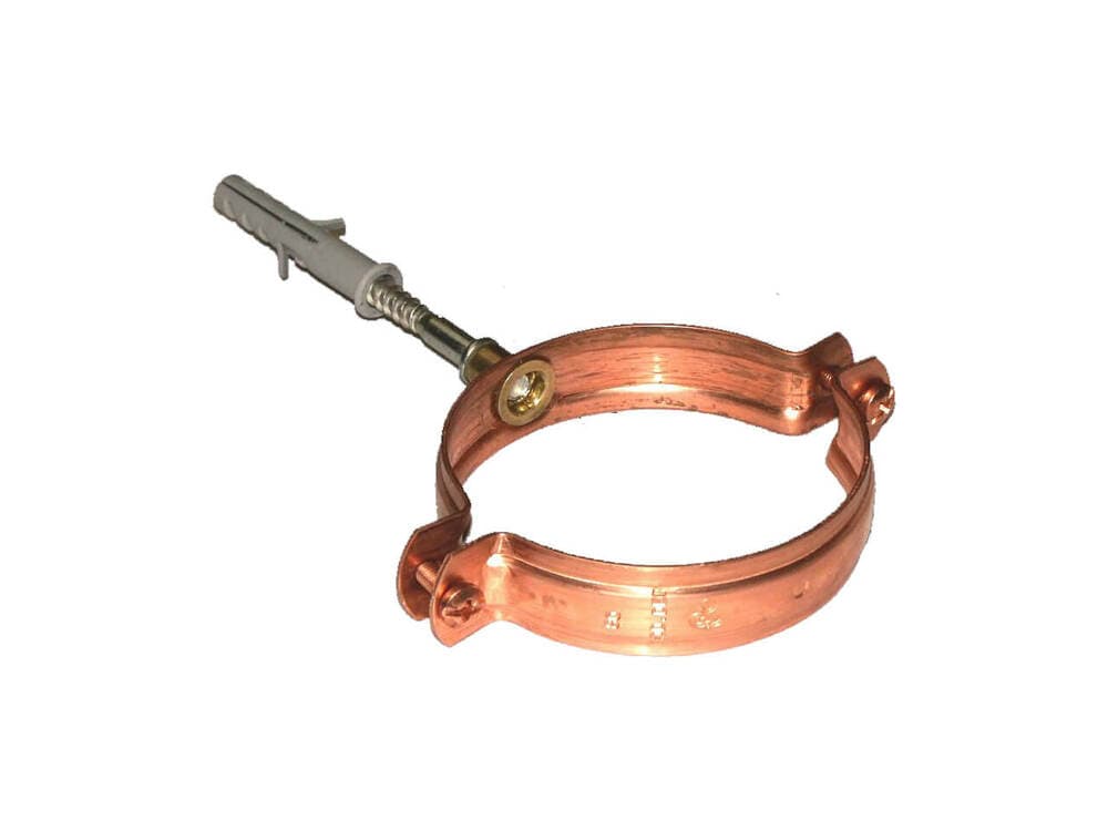 Copper Large Round Downpipe Clip - 100mm