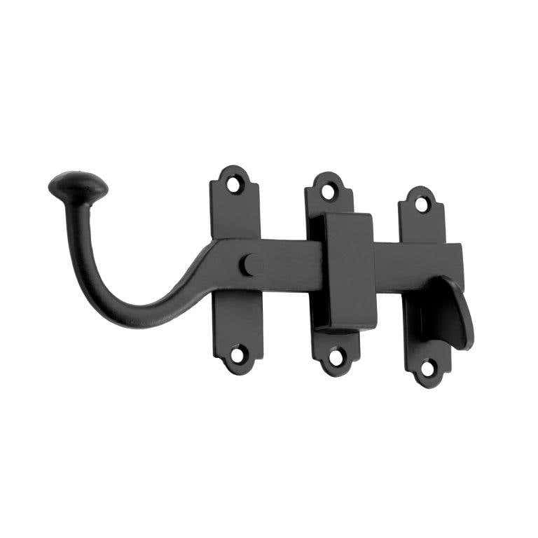 Surface Gate Latch - 6" (Inch) - Black Powder Coated - Hardware Solutions