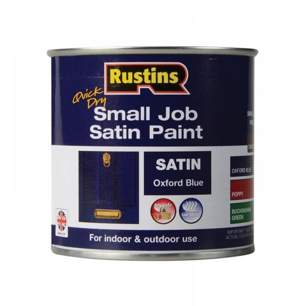 Rustins SPOBW250 Quick Dry Small Job Satin Paint Oxford Blue 250Ml