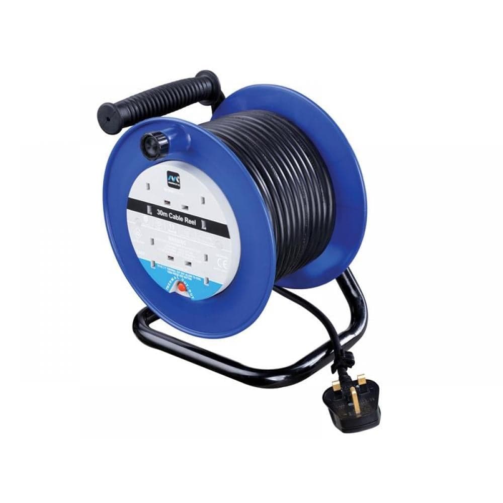 Masterplug LDCC3013/4BL-MP Heavy-Duty Cable Reel 240V 13A 4-Socket Thermal Cut-Out 30M