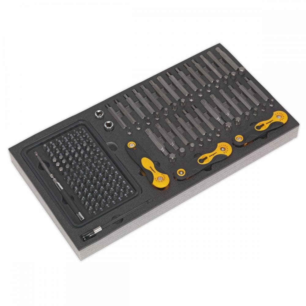 Sealey S01126 Tool Tray With Specialised Bits & Folding Hex Keys 192Pc