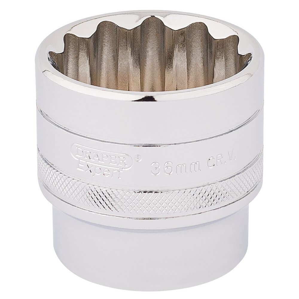 Draper Expert 33594 Hi-Torq® 12 Point Socket 1/2in Sq. Dr. 36Mm each