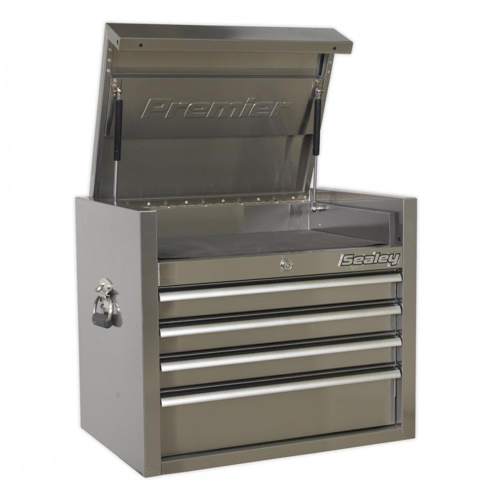Sealey PTB66004SS Topchest 4 Drawer 675Mm Stainless Steel Heavy-Duty