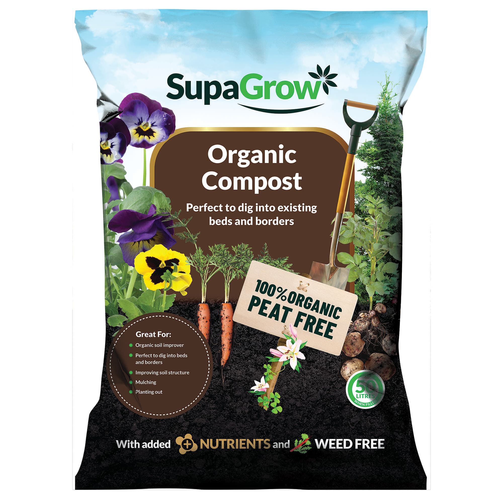 SupaGrow Peat Free Compost 50L