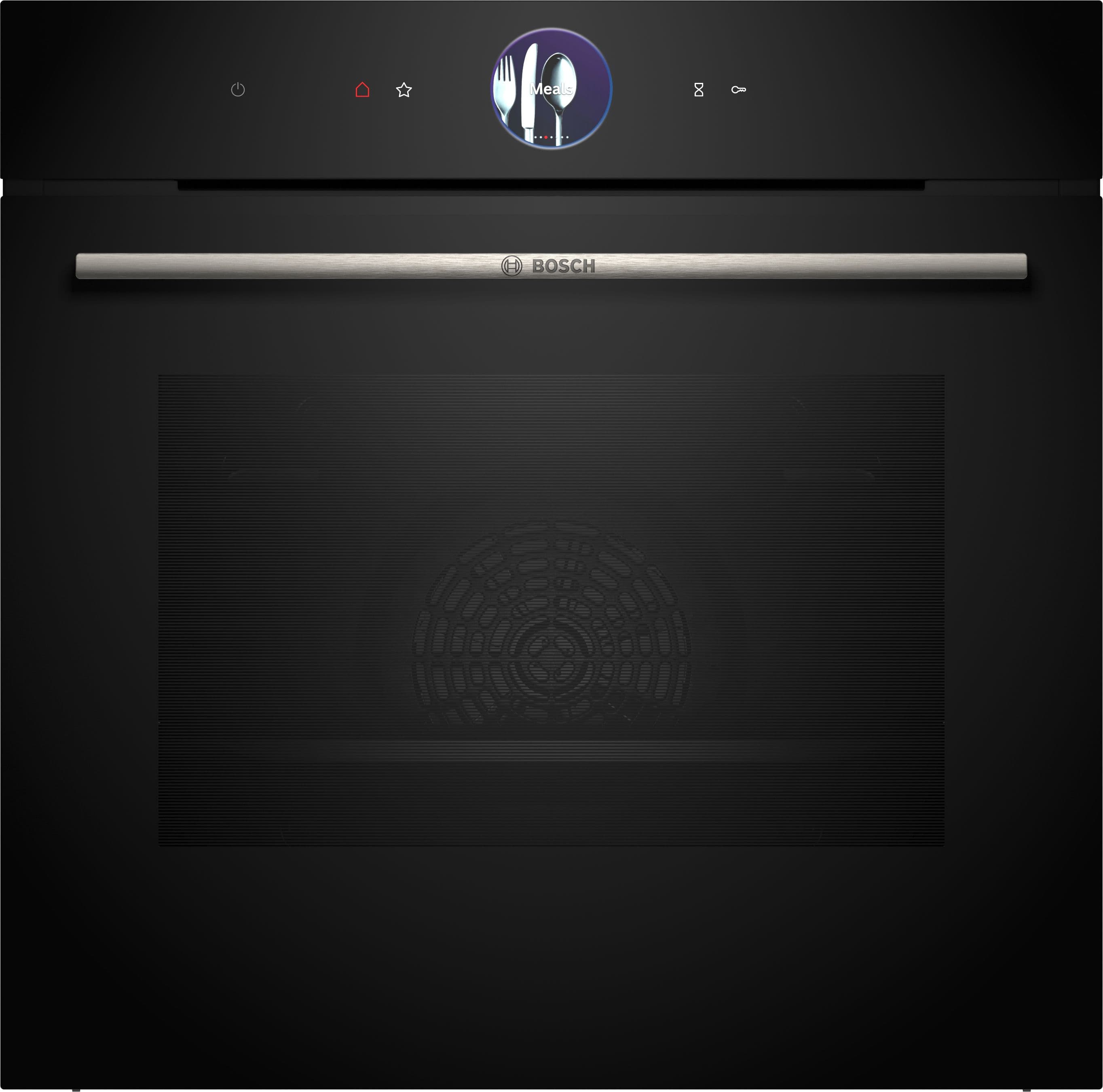 Bosch Serie 8 Built in Home Connect Pyrolytic Touch Control Plus Single Oven Black 60cm - HBG7764B1B