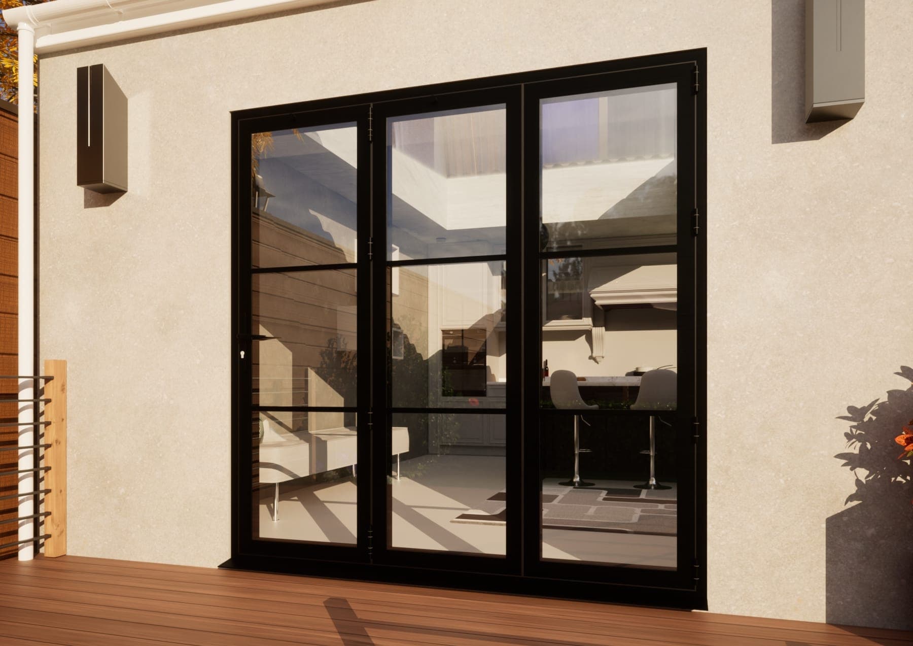 Heritage Aluminium Bifold Door - 2100mm Black - 3 Right