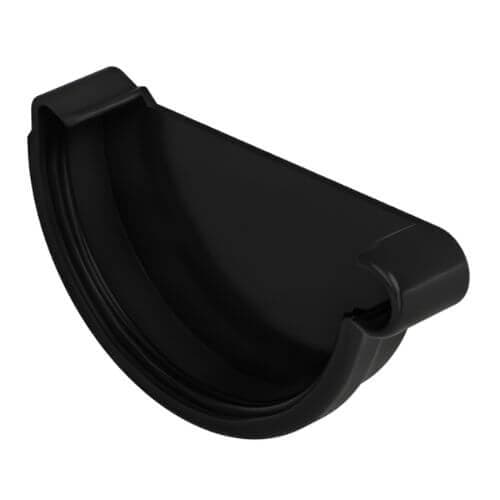 Galeco Industrial Gutter Right Stopend - 150mm Black