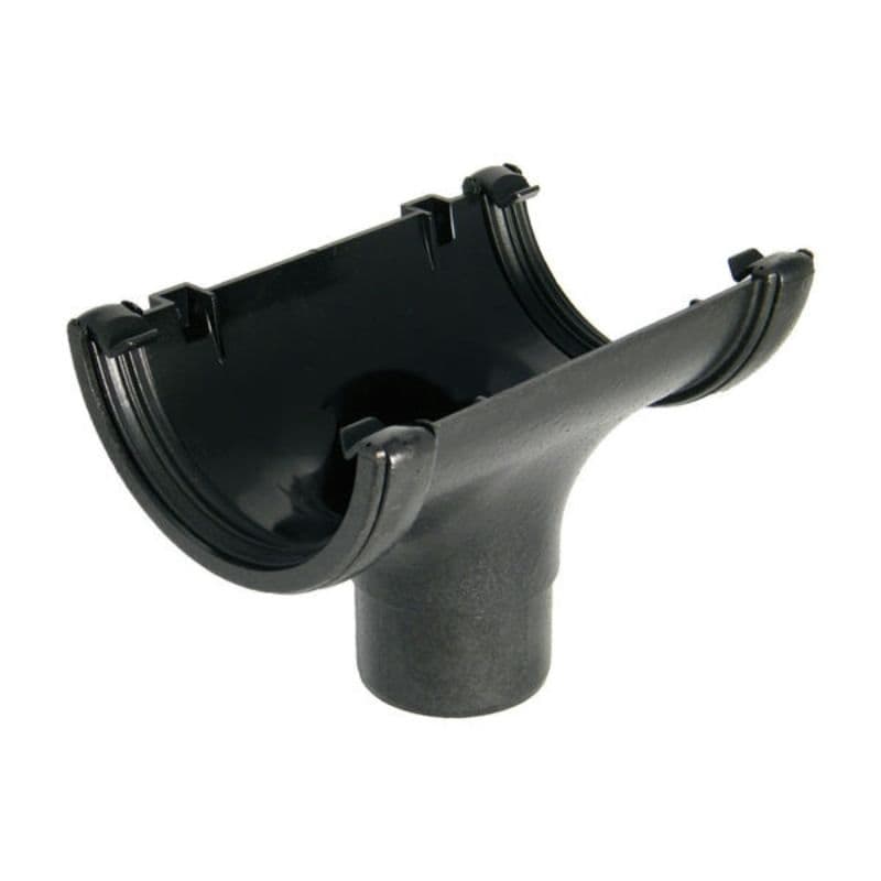 FloPlast Cast Iron Effect Half Round Gutter Running Outlet - 112mm