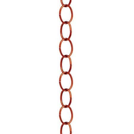 Copper Hollow Pipe Ring Rain Chain - For 2.5mtr Drop - Pack of 8