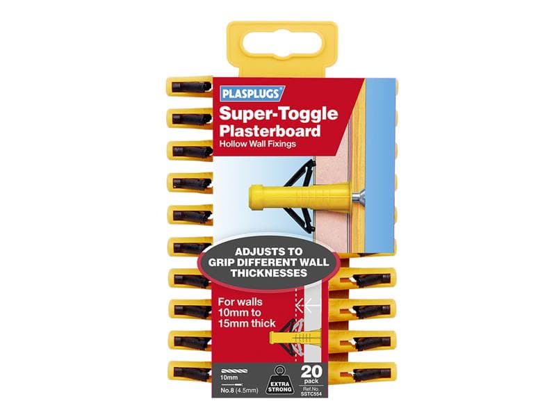 Plasplugs SSTC554CC Super Toggle Fixings Pack 20