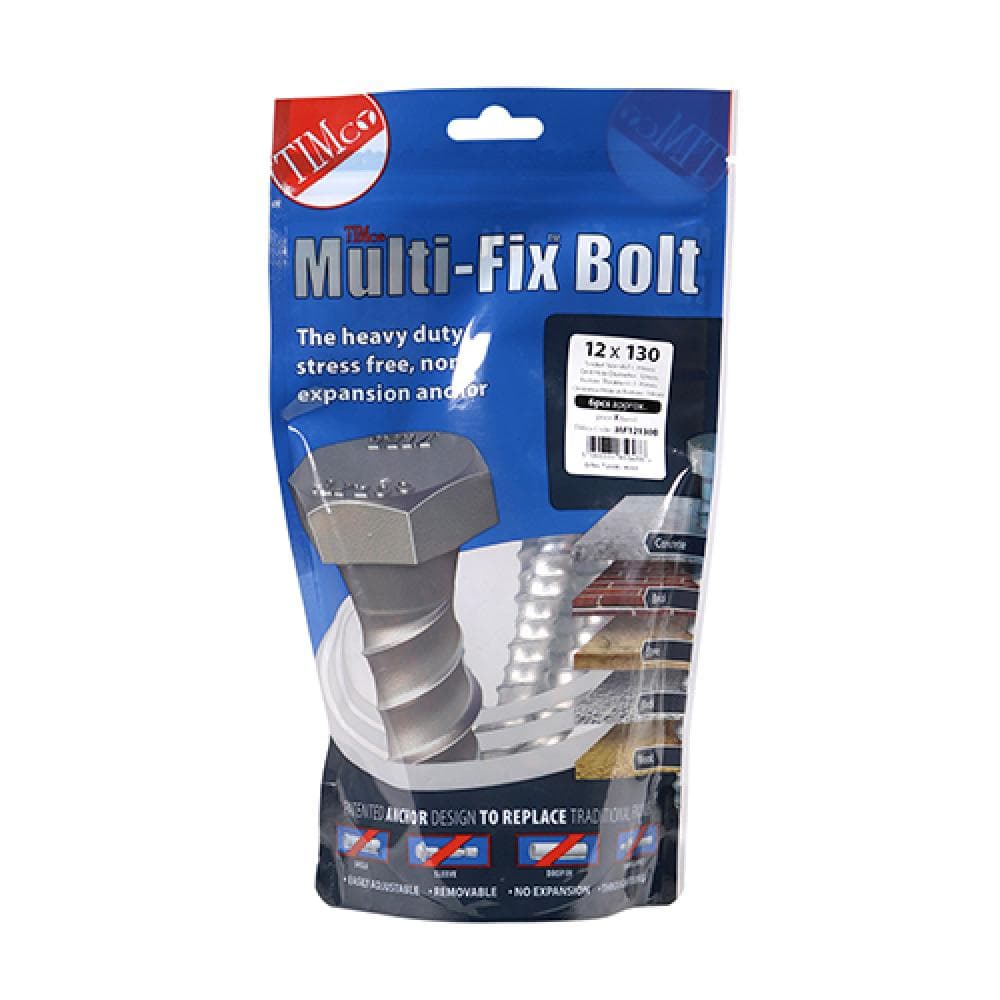 Timco MF12130B Masonry Bolts - Hex - Exterior - Silver 12.0 X 130 TIMbag 6