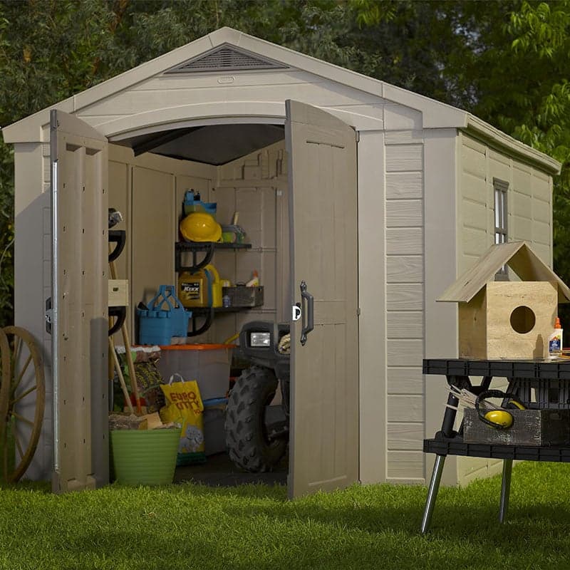 8' x 11' Keter Factor Apex Plastic Garden Shed (2.57m x 3.32m)
