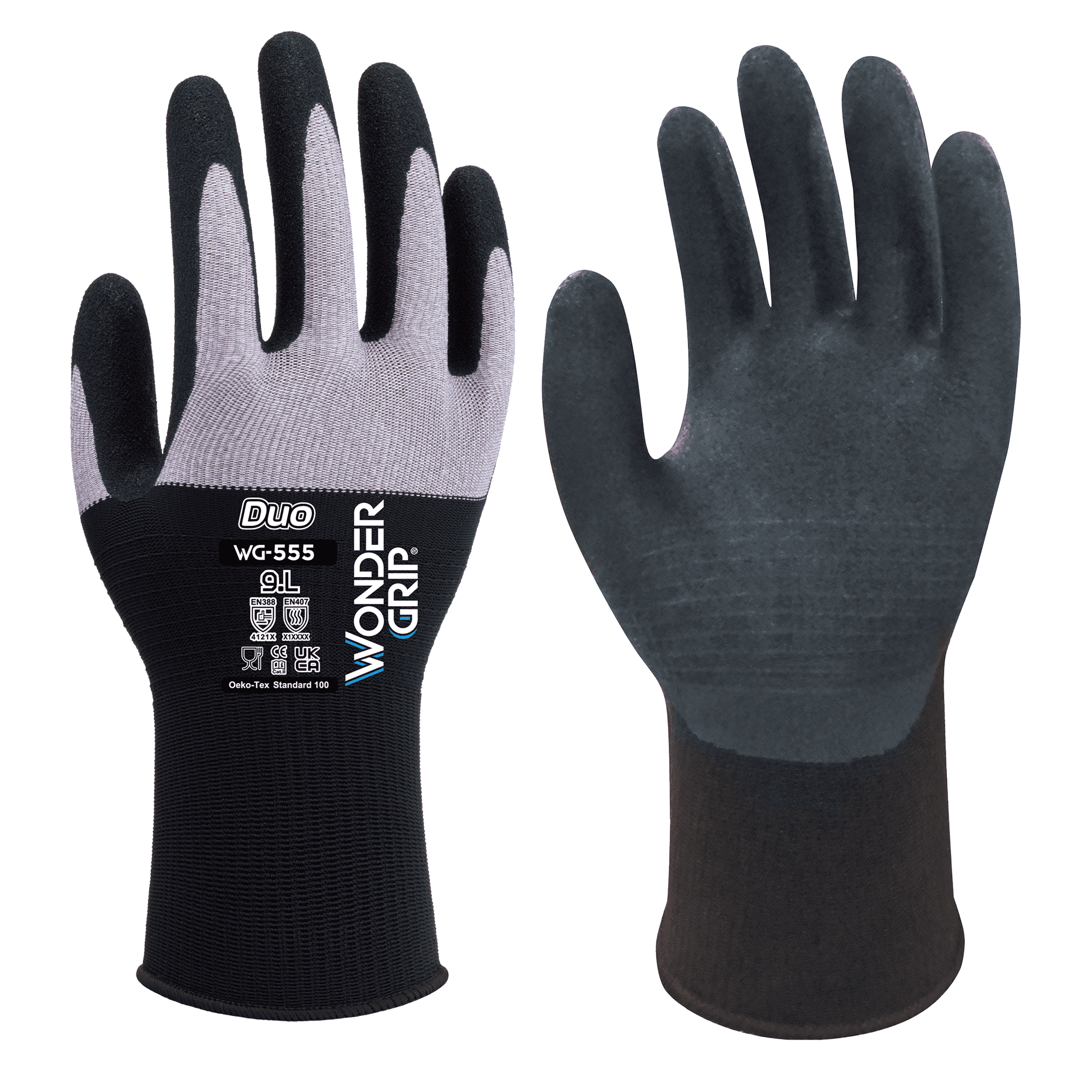 Wonder Grip WG-555 Single Palm Coated Nitrile Gloves (L)