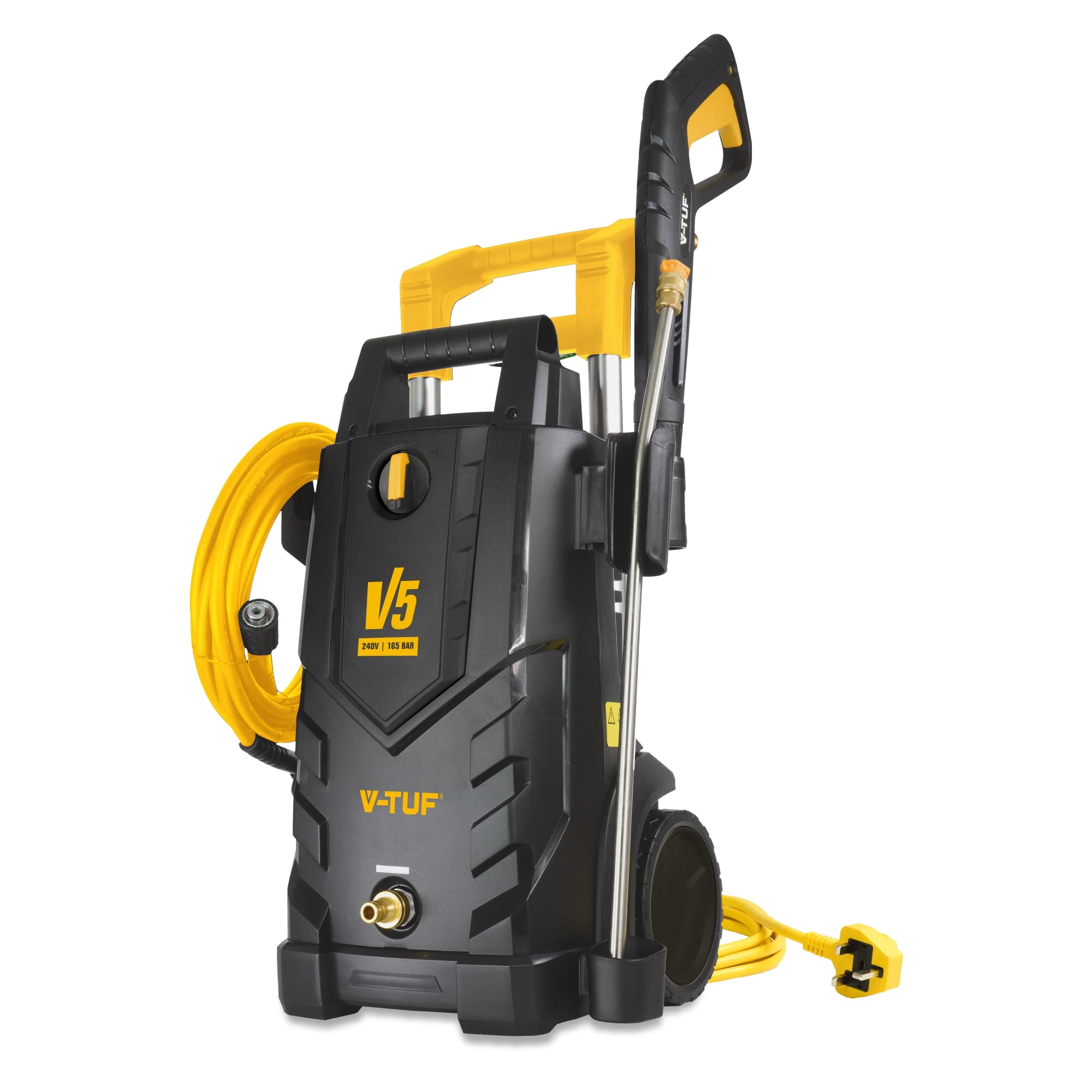 V-TUF V5 240V x 2 Tough Diy Electric Pressure Washer - 2400PSI, 165BAR, 7.2L/MIN - 8 M HI-VIS Hose & 5m Cable