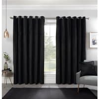 Vermont Velvet Blackout Curtains - Black / 168cm / 229cm