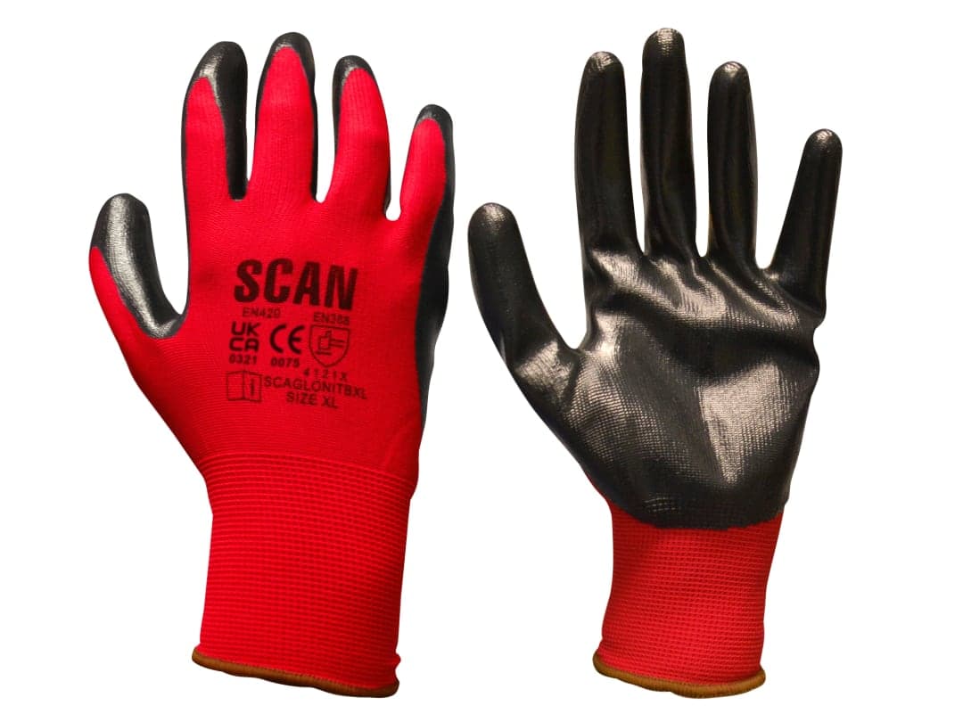 Scan Nitrile Coated Knitted Gloves - L (Size 9) 2ANK33L-24