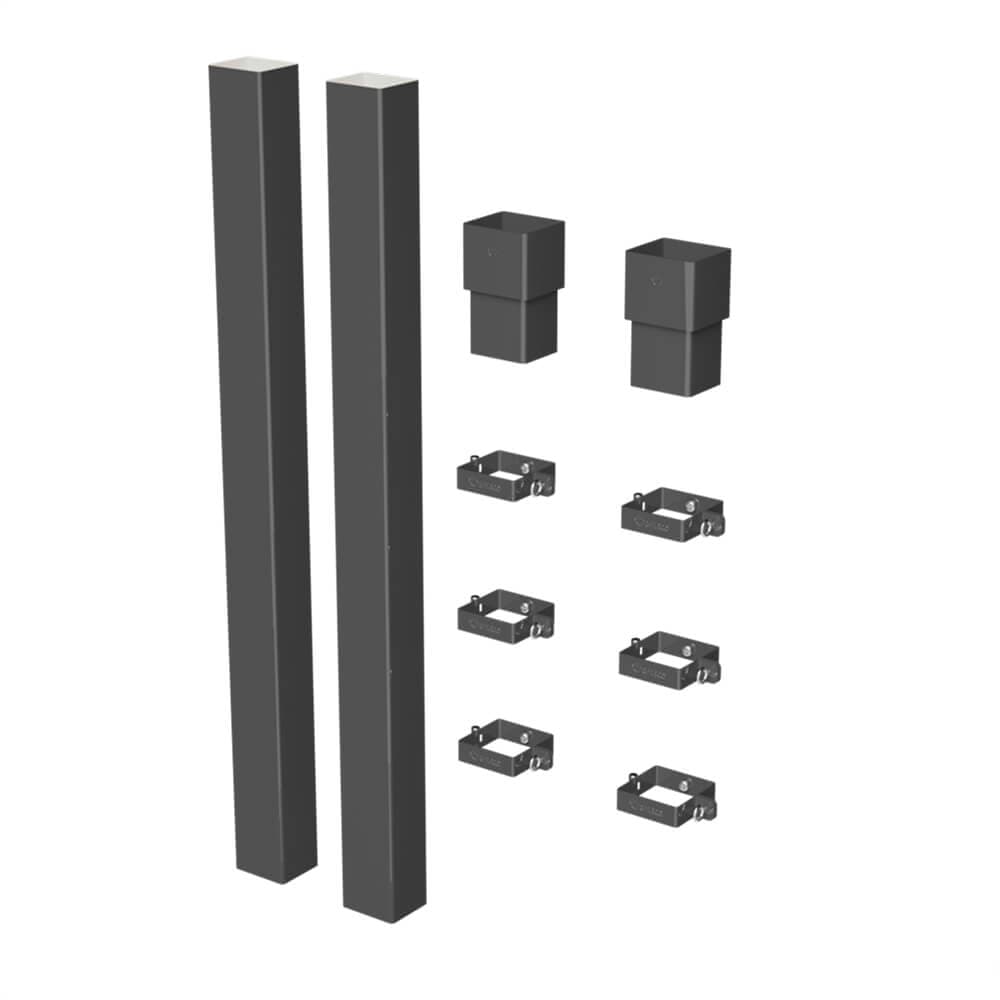 Galeco Square PVC Socket Downpipe Kit Galeco Grey - 80mm Diameter