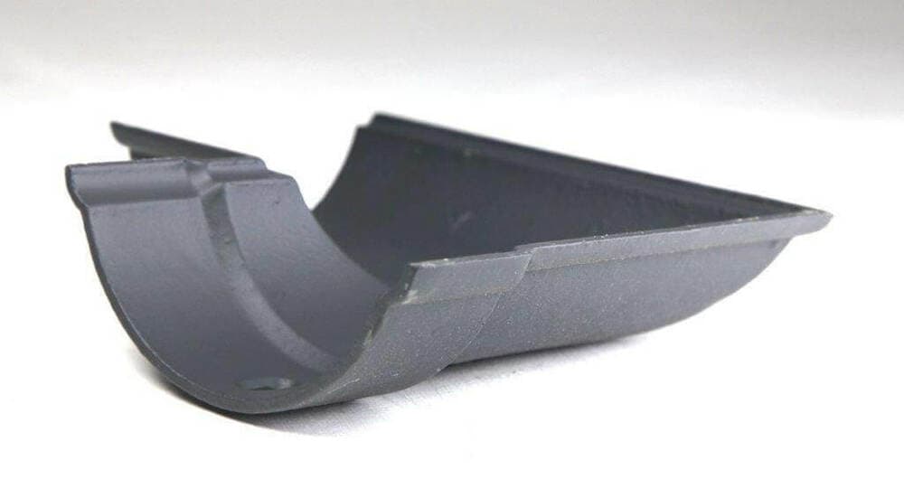 Hargreaves Premier Cast Iron Beaded Half Round Gutter Left Hand Angle - 90 Degree x 115mm Primed