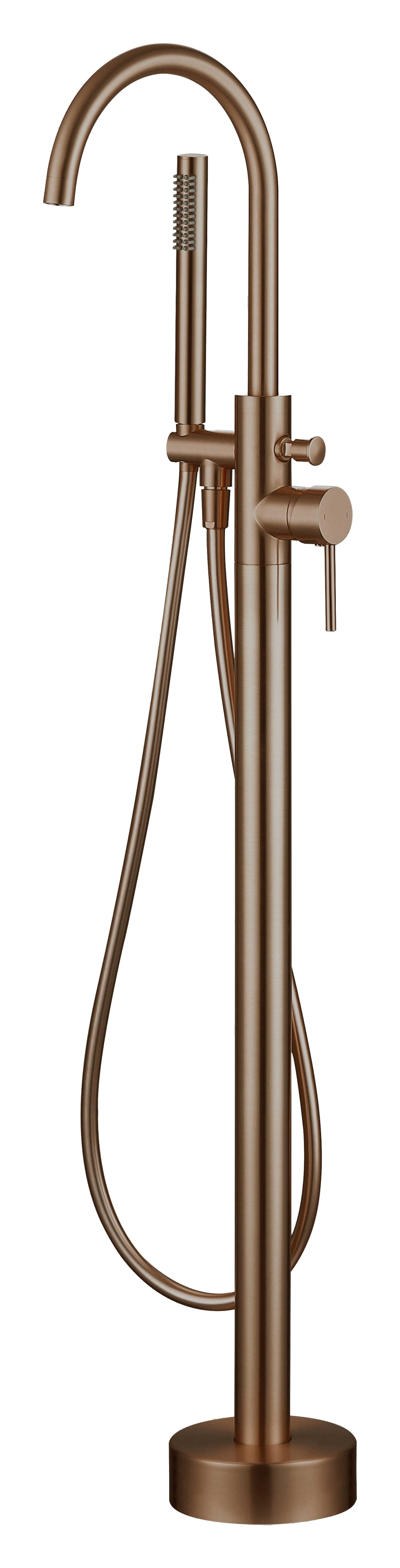 Scylla Round Freestanding Bath/Shower Mixer - incl. Shower Kit - Brushed Bronze