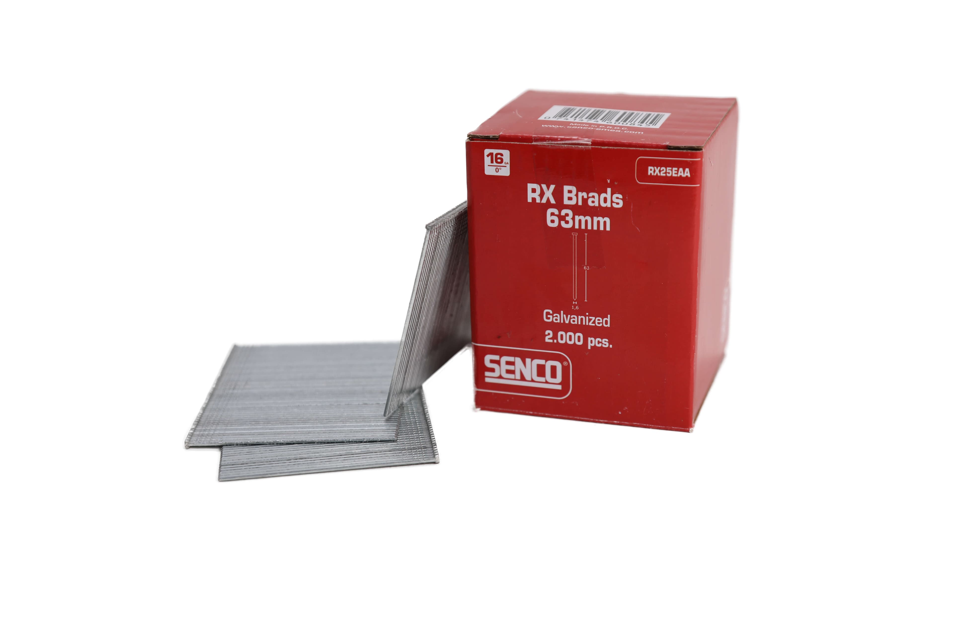 Senco RX25EAA 16-Gauge Rx Straight Brad Galv 63Mm Box 2000