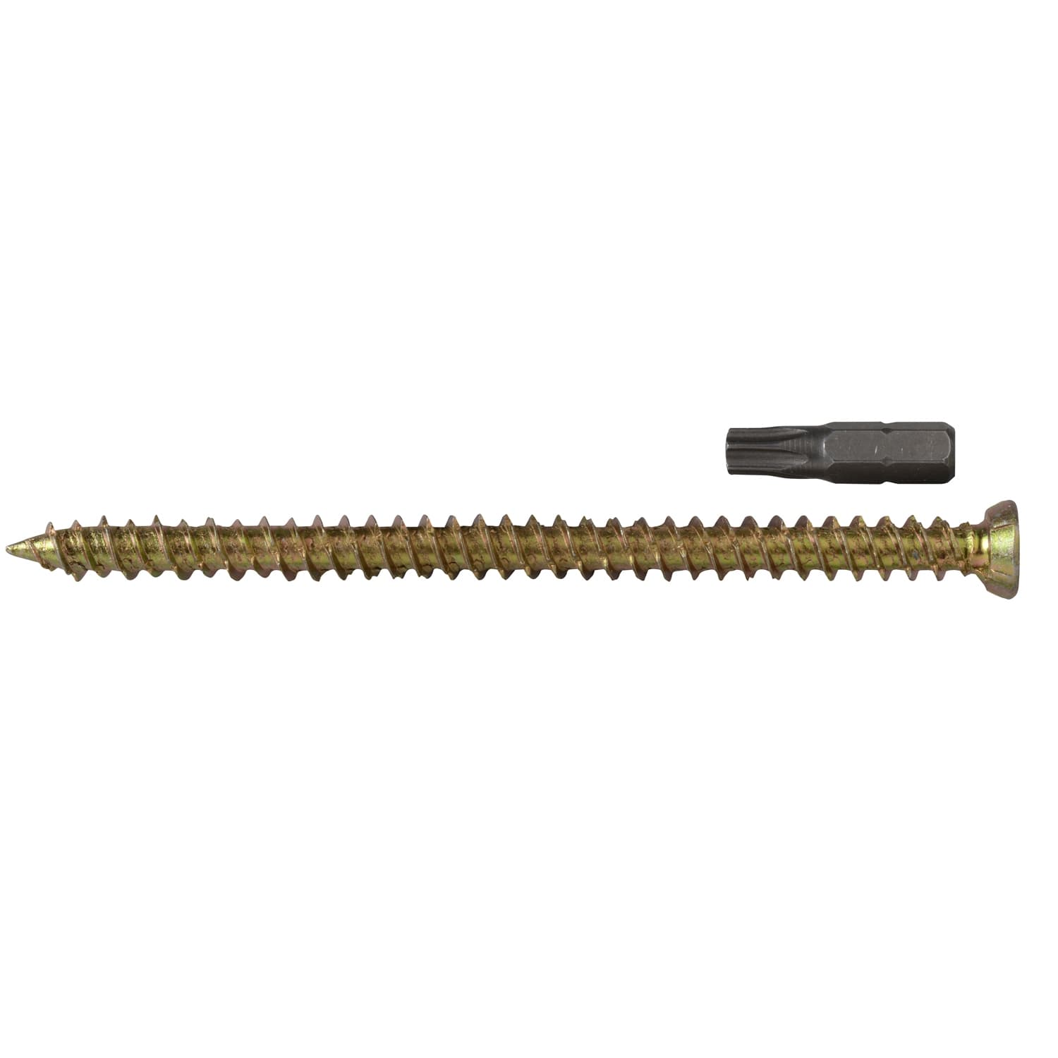 Masonmate Concrete & Masonry Screws | 7.5 X 122Mm | Zinc Yellow Passivated | Box 100 MAMCFS122