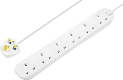 6 Skt 3M 13A Ext Lead White BSG3N-MP