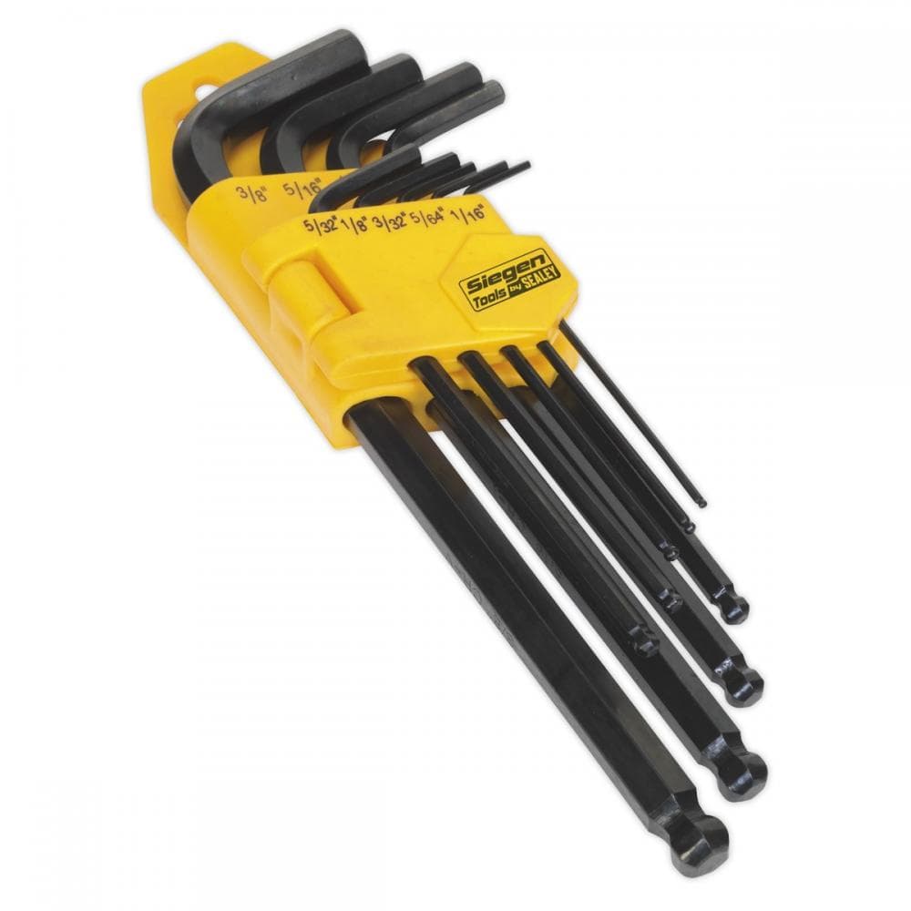 Sealey S01098 Ball-End Hex Key Set 9Pc Long Imperial