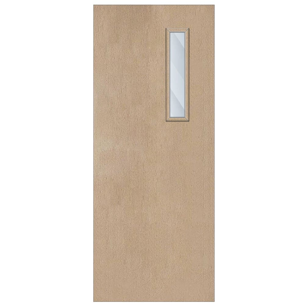 Paint Grade Solid Core FD30 Clear Glazed Internal Fire Door 2040mm x 826mm x 44mm | 600mm x 150mm VP
