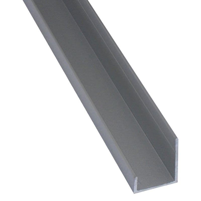 Laminate Wall Panel 10mm End Cap Trim - 2420mm Aluminium